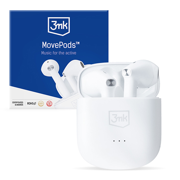 Fotografie Bluetooth sluchátka MovePods 3mk bílá barva