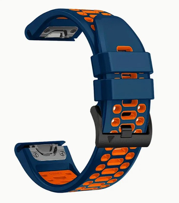 Modro / oranžový řemínek pro hodinky Garmin Fenix 5X / 6X / 7X / 8 (51 mm)