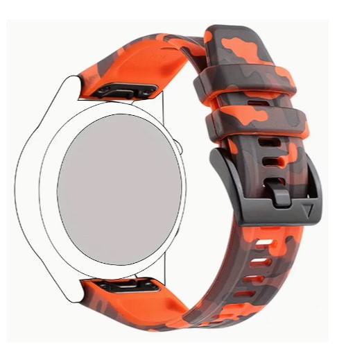 Signální Camo Oranžovo hnědý řemínek pro hodinky Garmin Fenix 5X / 6X / 7X / 8 (51 mm)