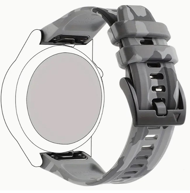 Signální Camo černo šedý řemínek pro hodinky Garmin Fenix 5X / 6X / 7X / 8 (51 mm)